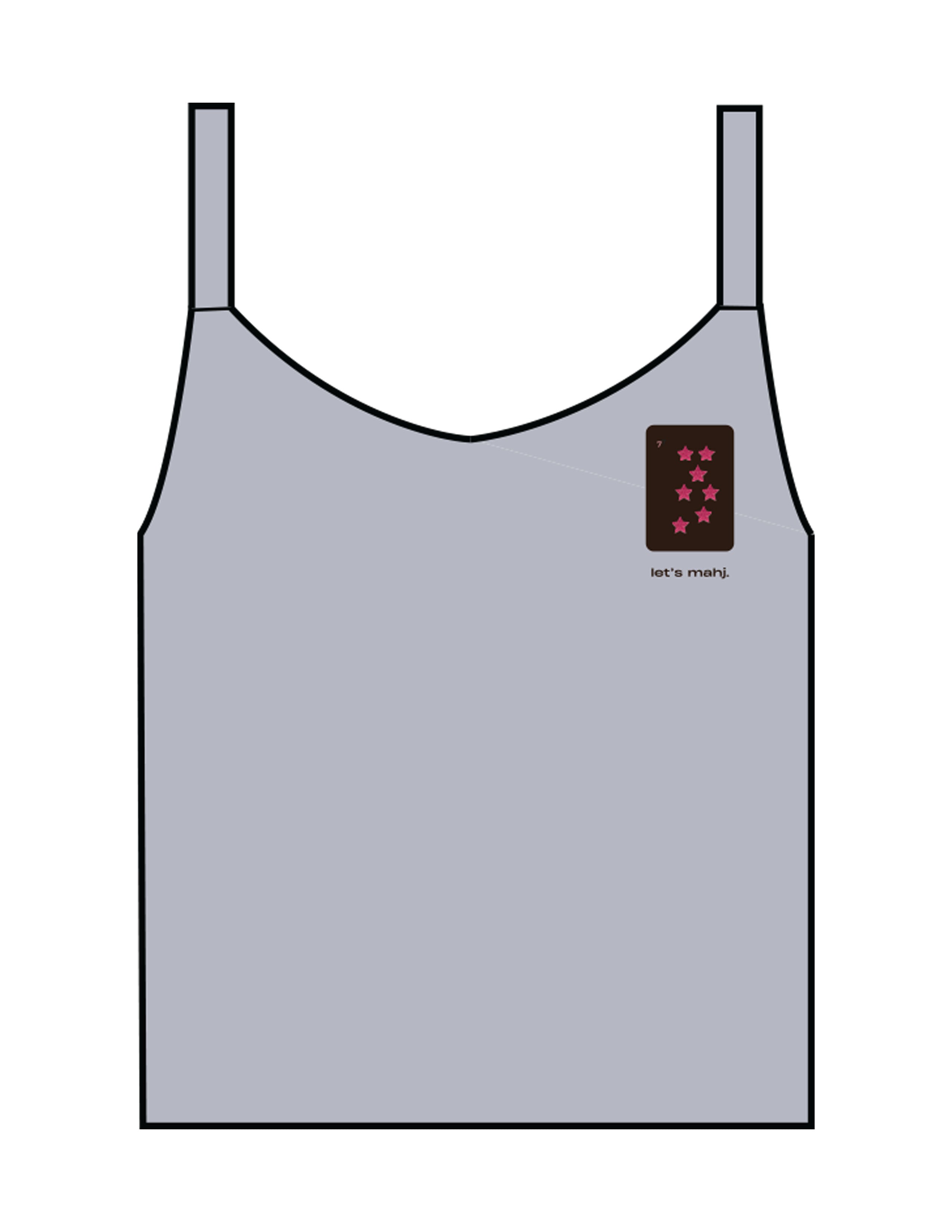 The Micro Rib Strappy Crop Tank - Heather - Barnes. The Label - Left Chest Stars - Printed - Full Color