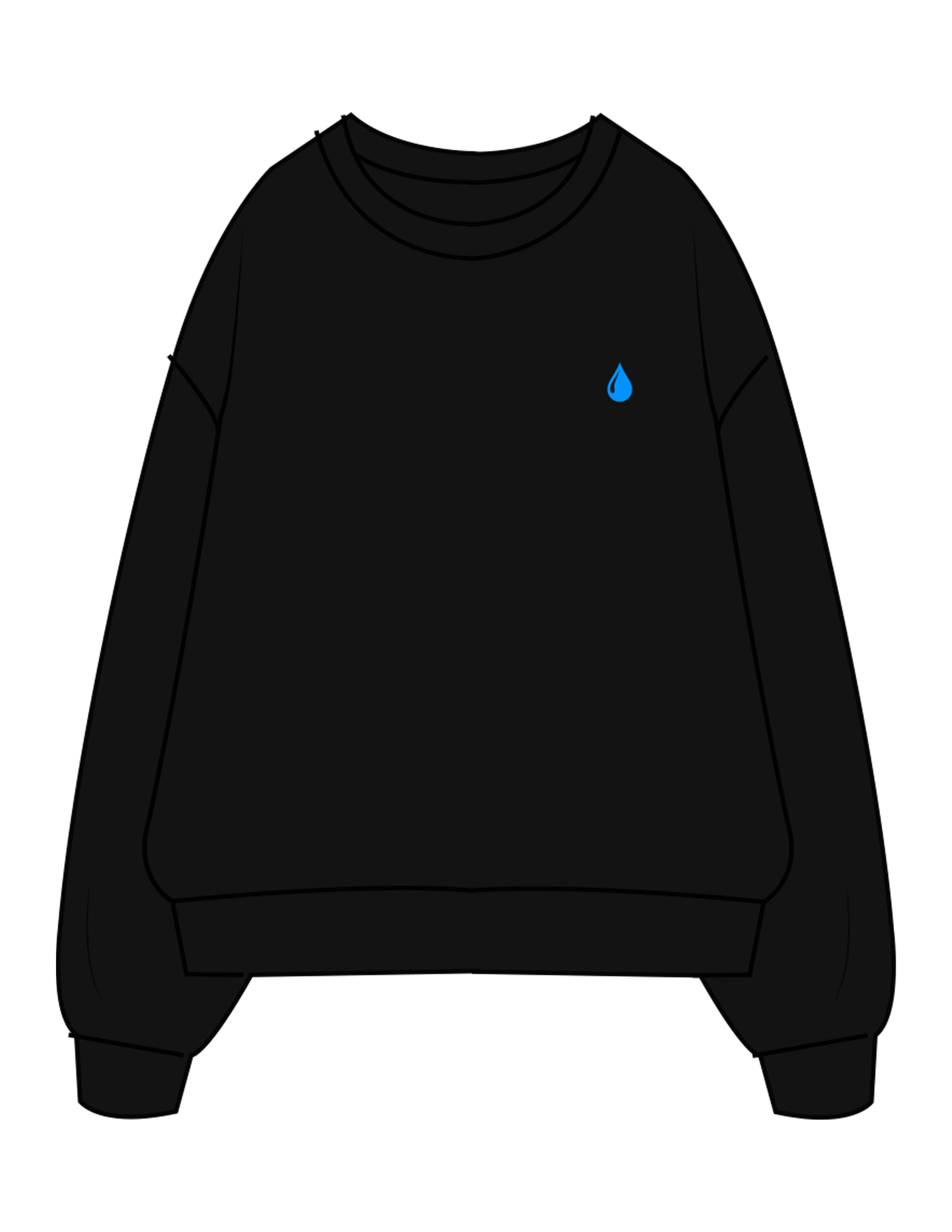 The Mens Crewneck - Black - Saltvault - Left Chest & Back Neckline - Printed - Full Color