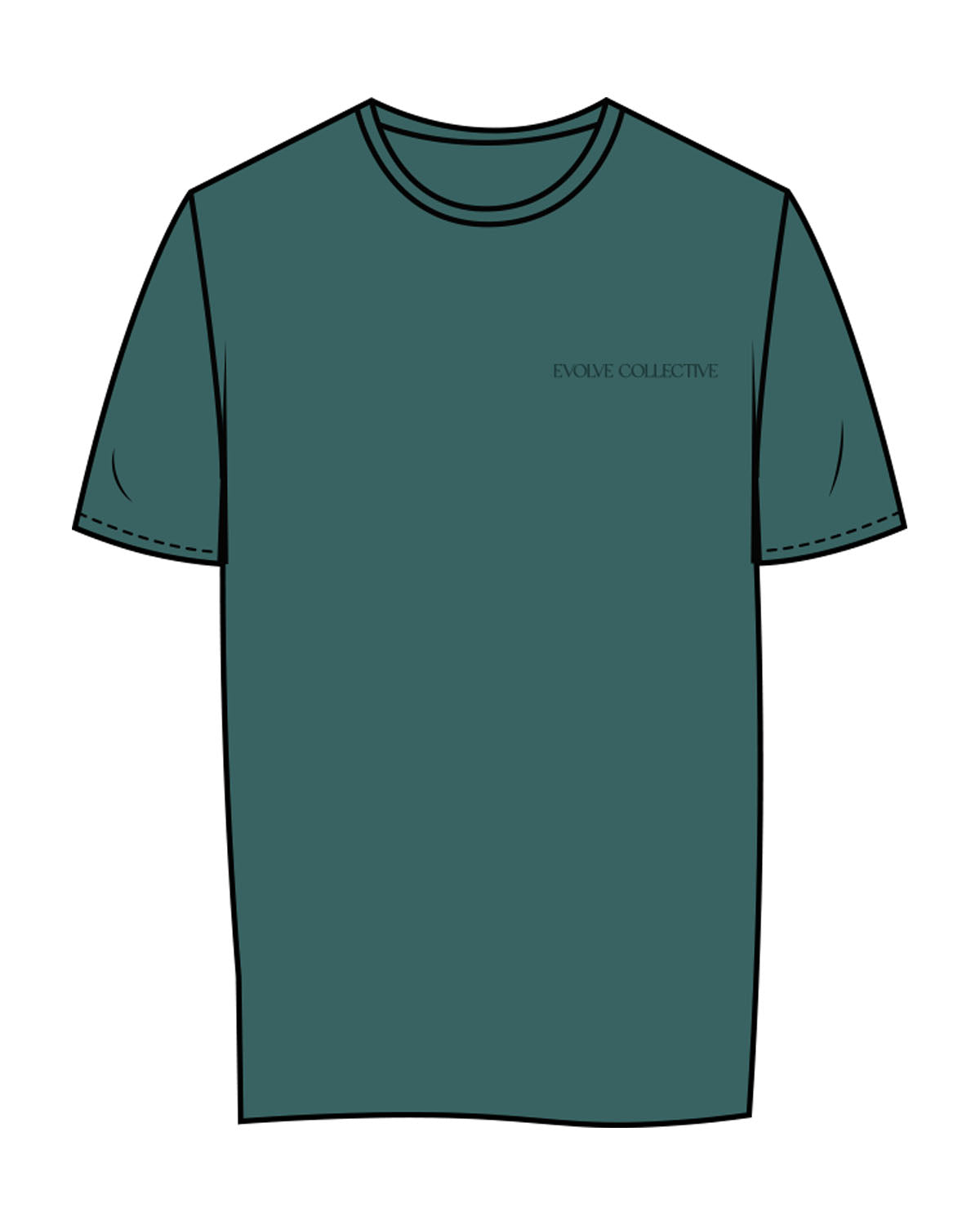 The Womens Tee - Jade - Evolve Collective - Left Chest & Back Stacked - Printed - Tone on Tone