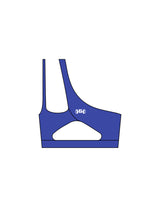 The One Shoulder Bra - Klein Blue - Gladden Gains - Center Back - Printed - White