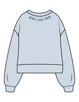 The Womens Heavyweight Crop - Denim Blue - Movement With Chels - Chest Stacked & Back Neckline - Printed - Dark Blue