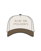 The Canvas Cap - Natural / Walnut - CORE REFORM - Center Crown "Printed" & Left side "Embroidered" - Walnut