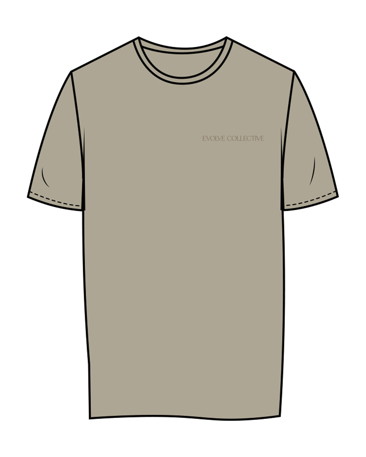 The Womens Tee - Eucalyptus - Evolve Collective - Left Chest & Back Stacked - Printed - Tone on Tone