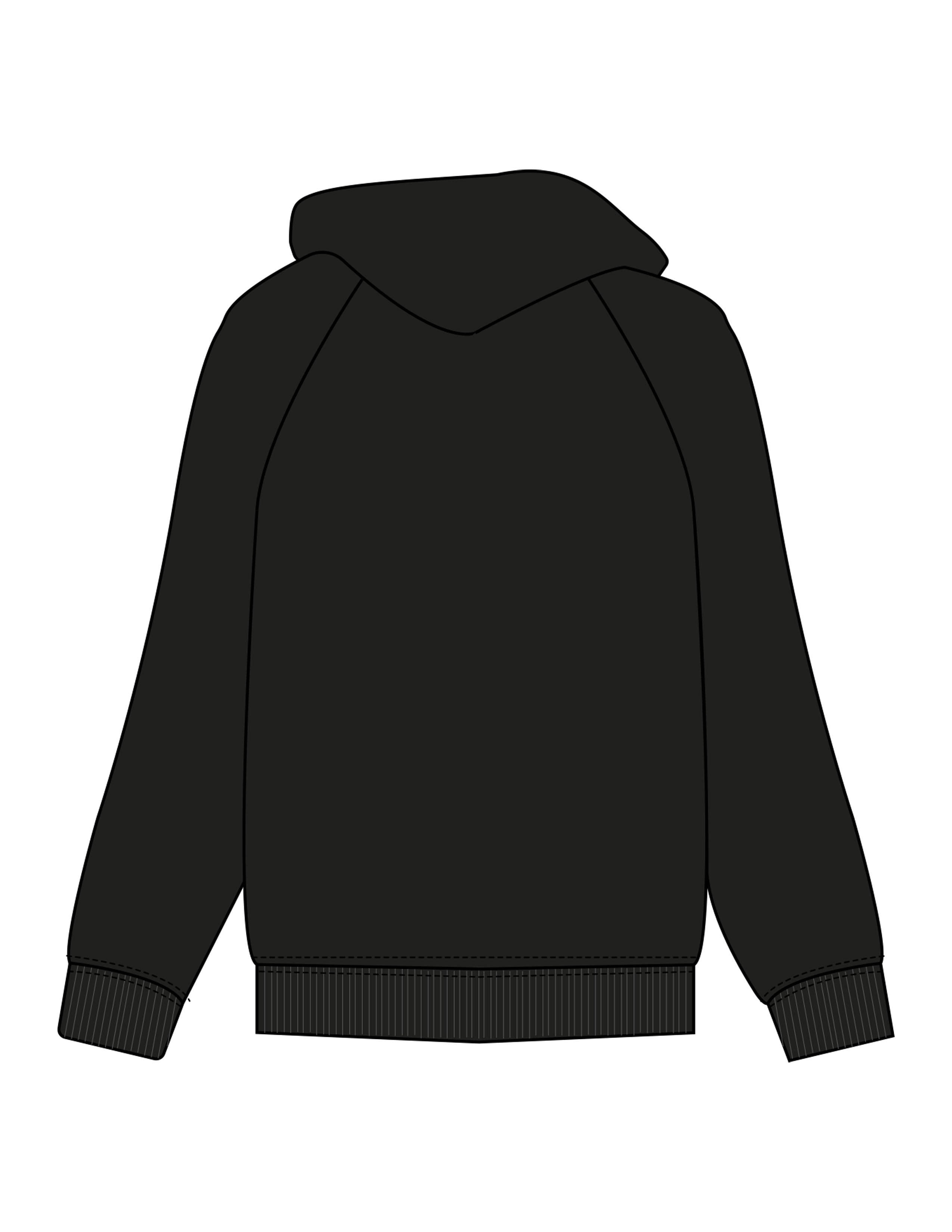 The Mens Zip Hoodie - Black - Saltvault - Left Chest & Right Wrist - Printed - White