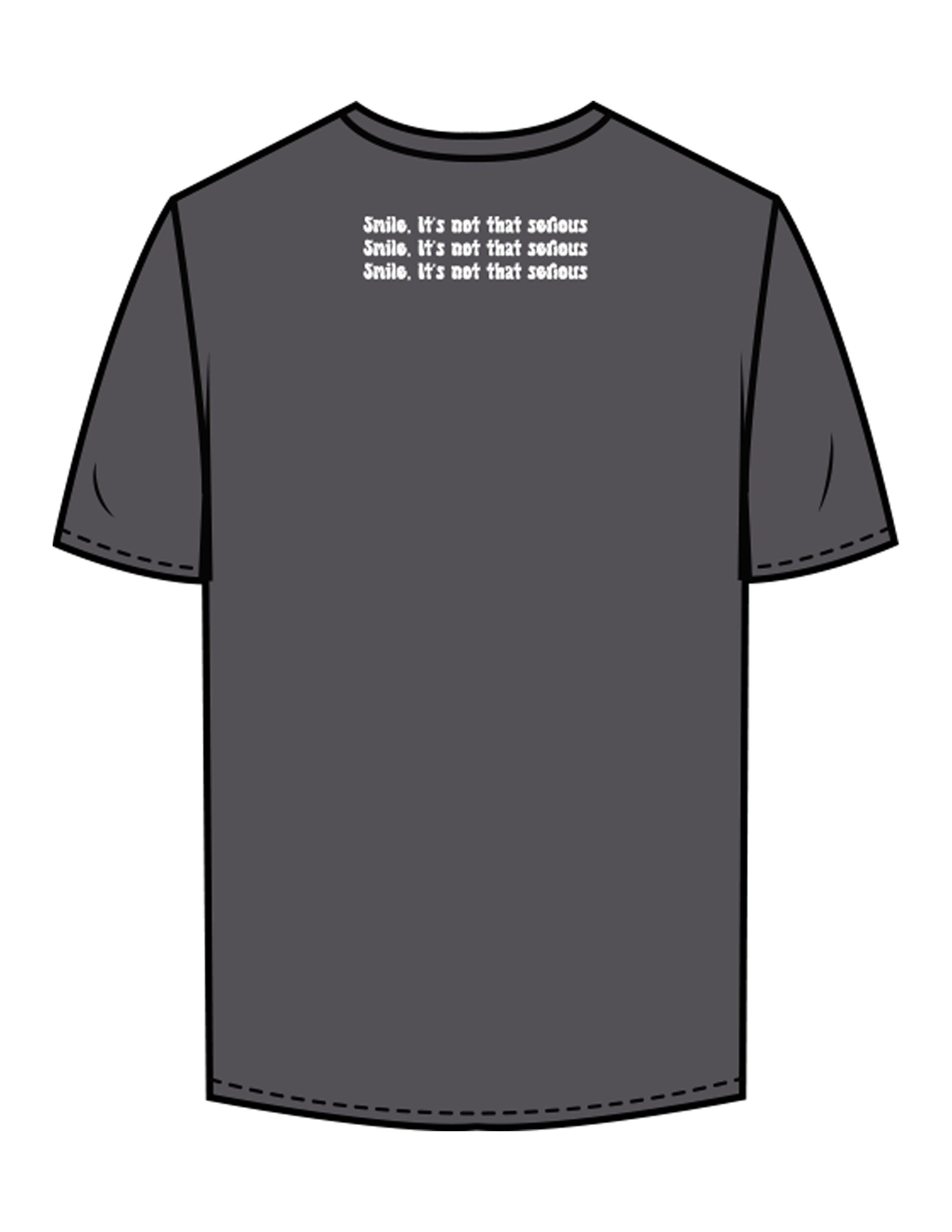 The Mens Tee - Charcoal - Try Smile Collective - Left Chest & Upper Back Stacked - Printed - Full Color