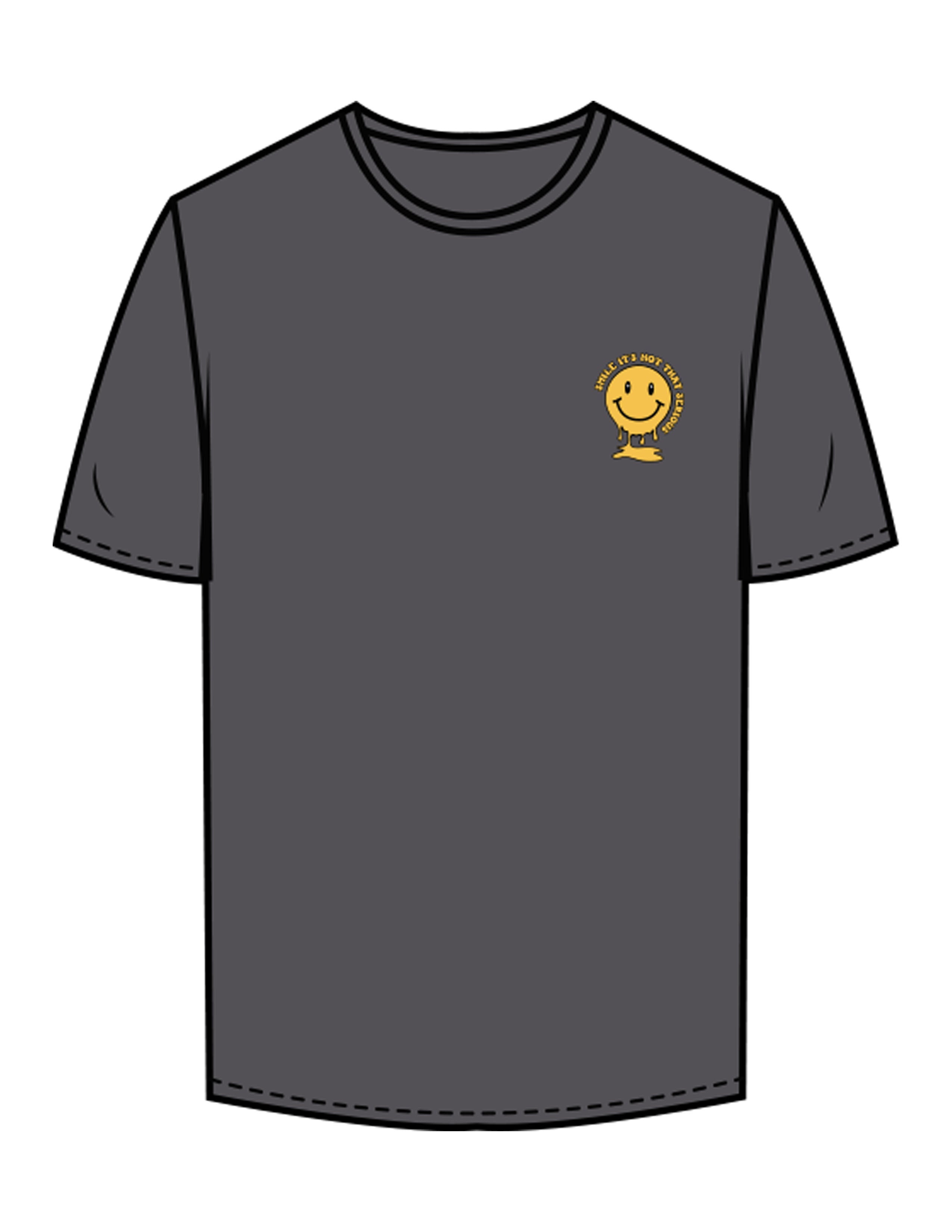 The Mens Tee - Charcoal - Try Smile Collective - Left Chest & Upper Back Stacked - Printed - Full Color