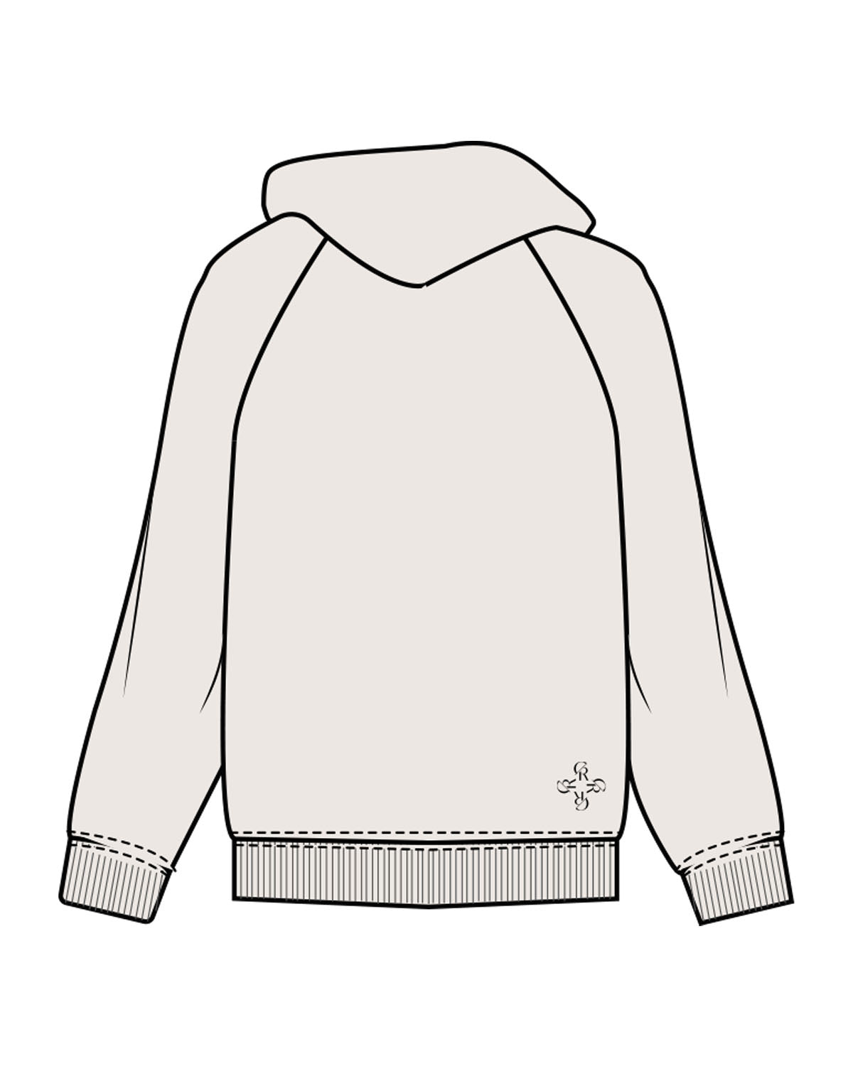 The Mens Classic Hoodie - Bone - Core Reform - Left Chest & Back Left Corner - Printed - Black