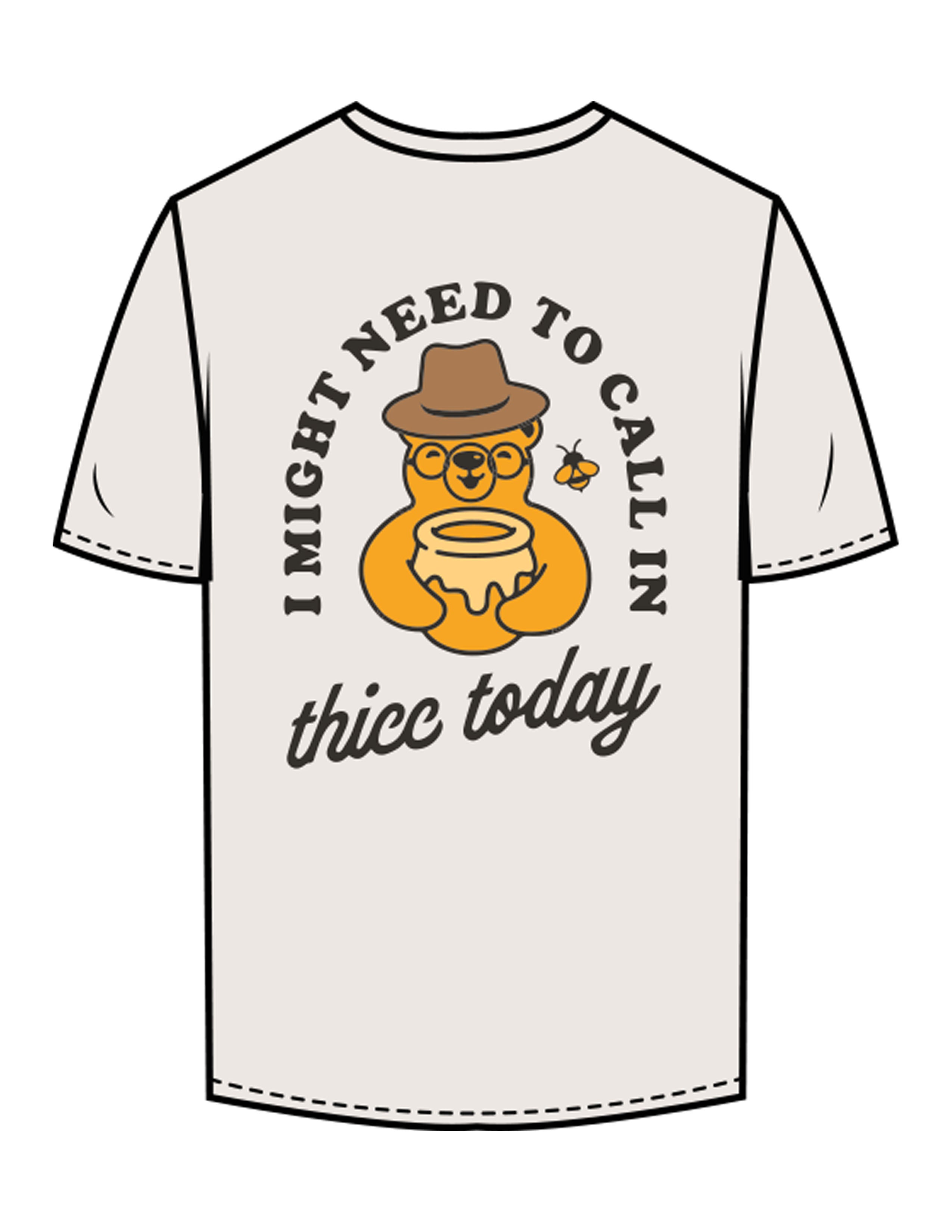 The Mens Tee - Bone - Try Smile Collective - Left Chest & Back Bear - Printed - Full Color