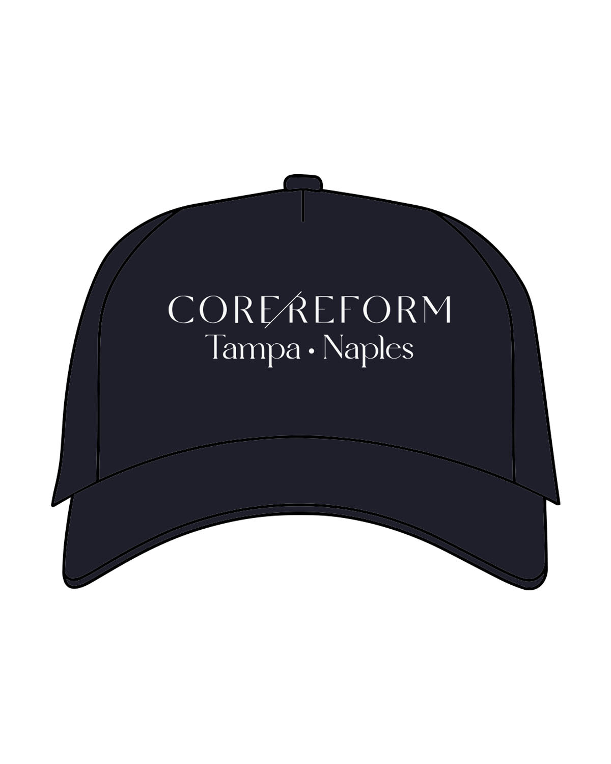The Canvas Cap - Navy - CORE REFORM - Center Crown - Printed - Chalk