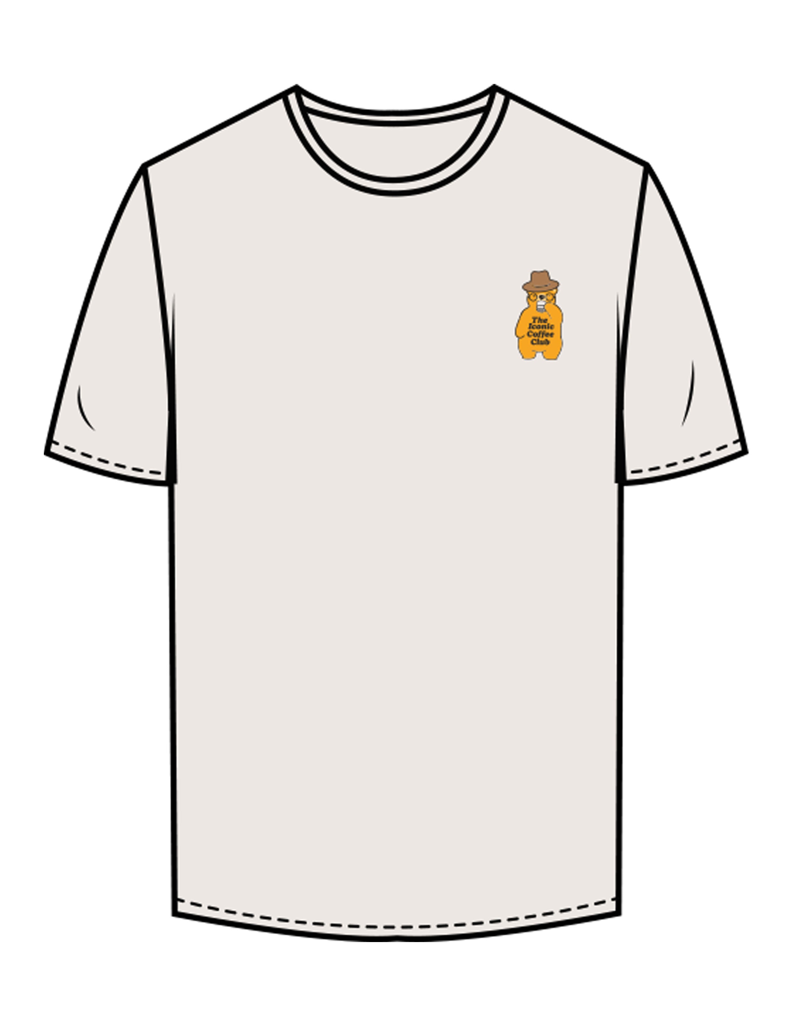The Mens Tee - Bone - Try Smile Collective - Left Chest & Back Bear - Printed - Full Color