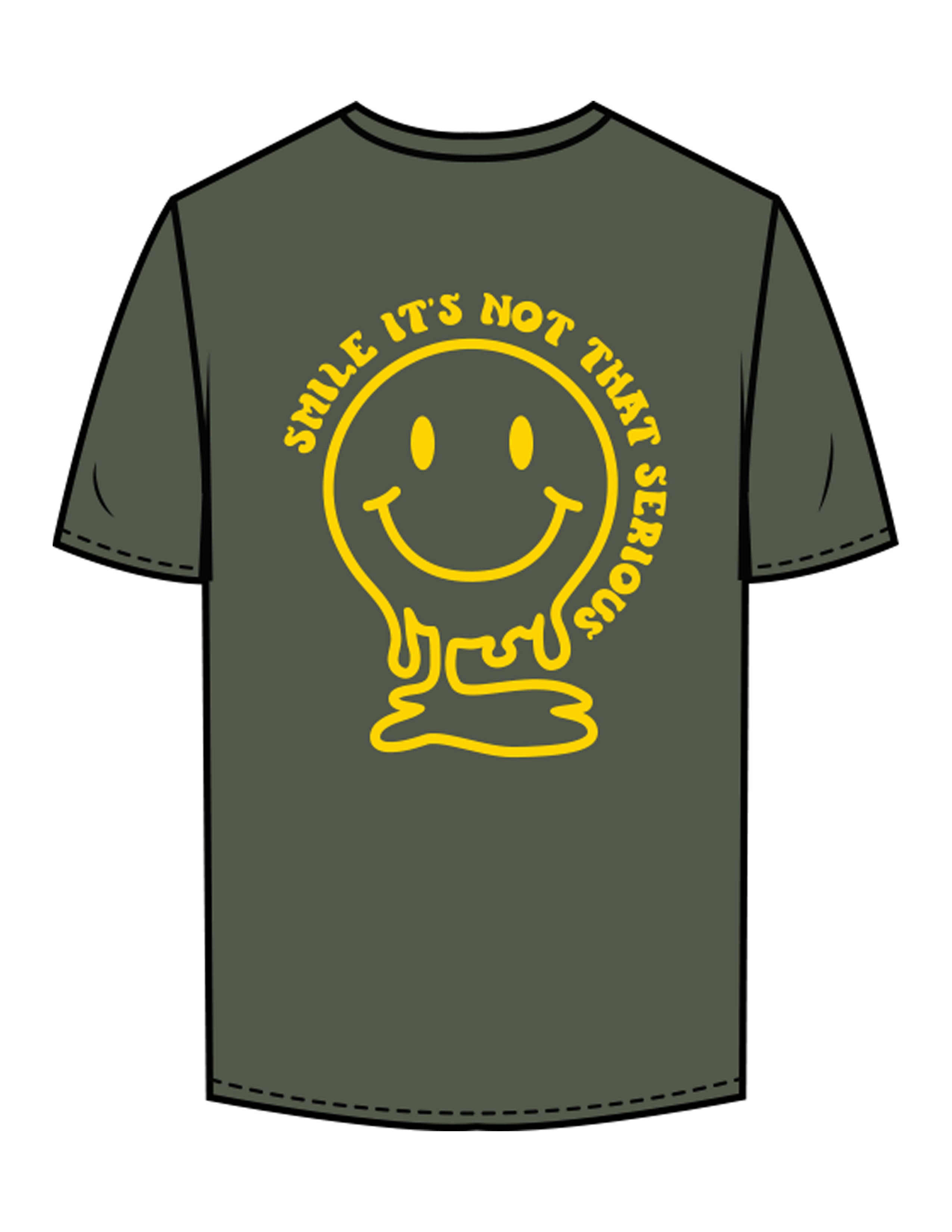 The Mens Tee - Cypress - Try Smile Collective - Left Chest & Back Smiley - Printed - Yellow