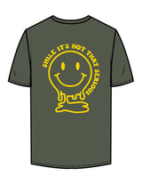 The Mens Tee - Cypress - Try Smile Collective - Left Chest & Back Smiley - Printed - Yellow