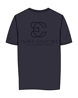 The Womens Tee - Midnight - Evolve Collective - Left Chest & Back Stacked - Printed - Tone on Tone