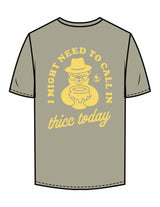 The Mens Tee - Eucalyptus - Try Smile Collective - Center Chest & Back Bear - Printed - Light Yellow