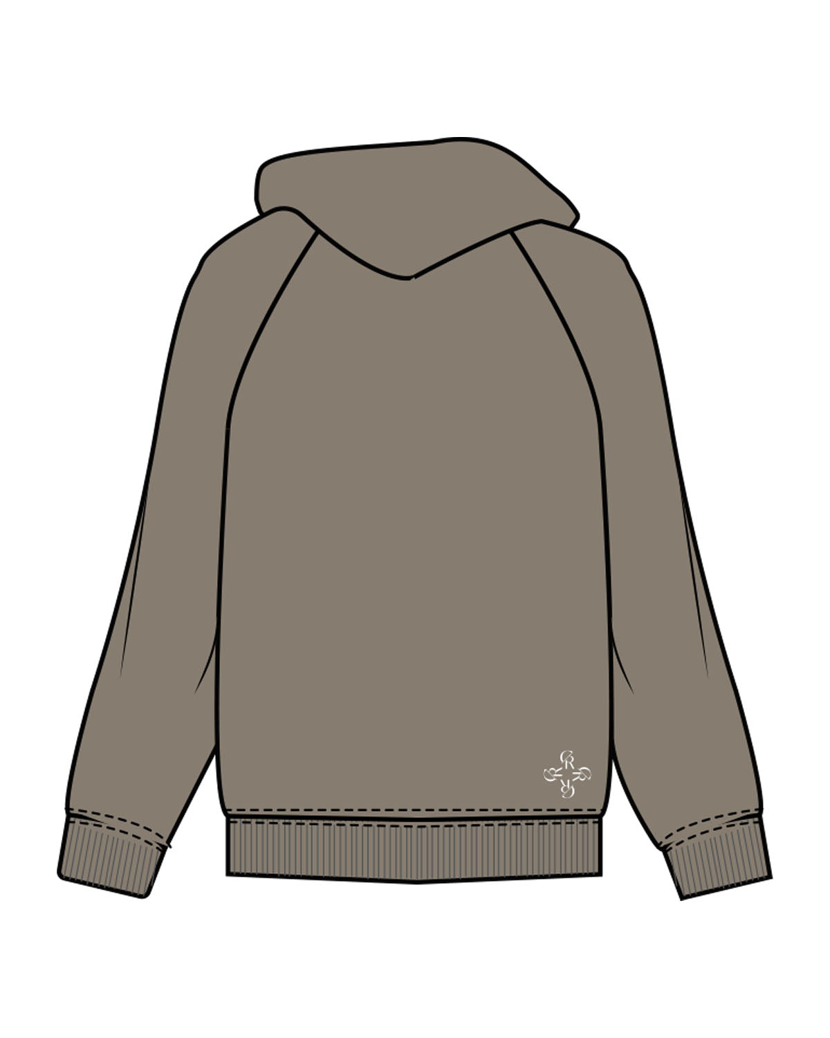 The Mens Classic Hoodie - Army - Core Reform - Left Chest & Back Left Corner - Printed - White