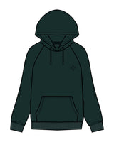 The Mens Heavyweight Hoodie - Pine Green - Core Reform - Left Chest & Back Stacked - Printed - Black