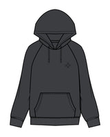 The Mens Heavyweight Hoodie - Coal - Core Reform - Left Chest & Back Stacked - Printed - Black