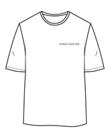 The Womens Oversized Tee - White - Evolve Collective - Left Chest & Back Stacked - Printed - Black