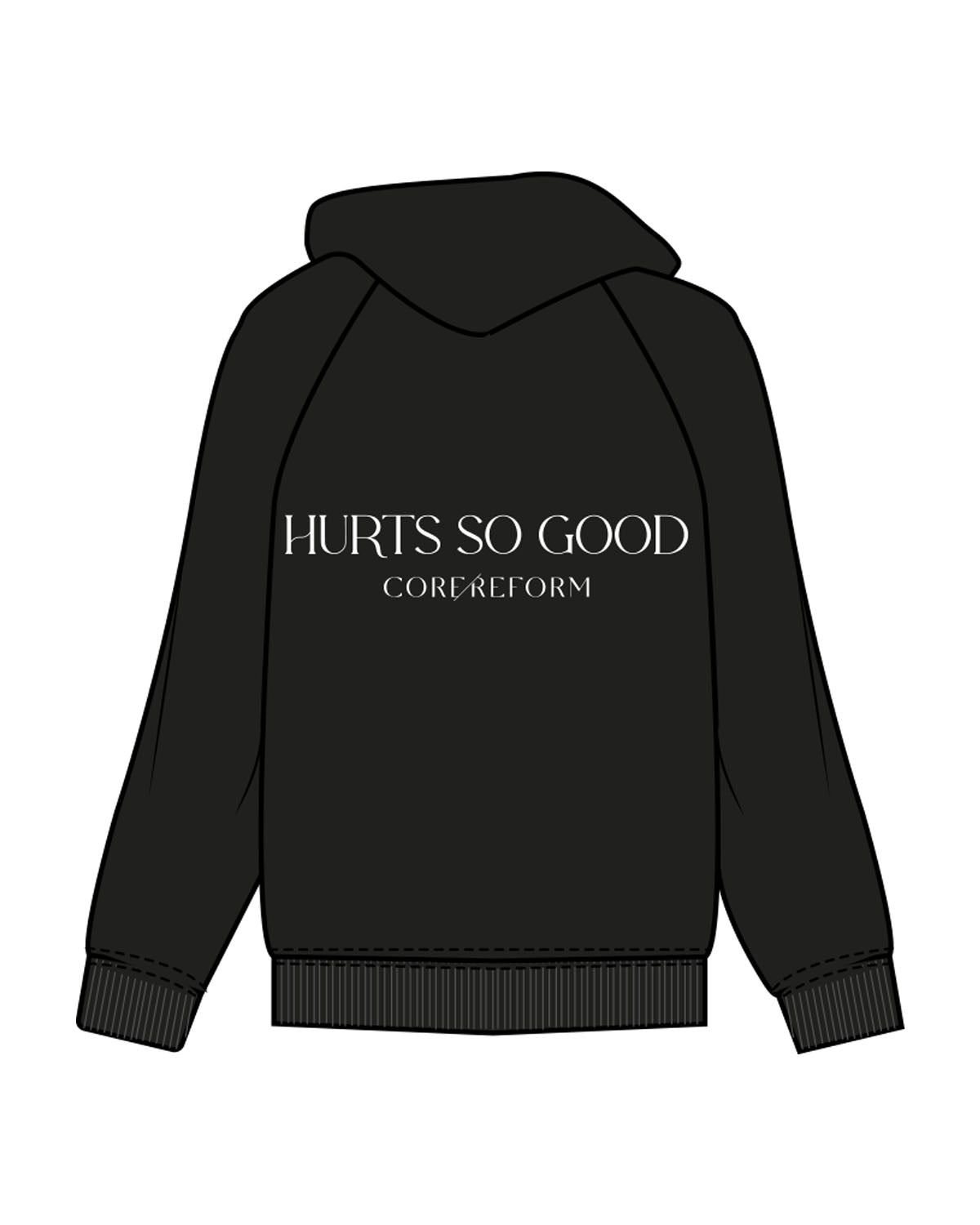 The Mens Heavyweight Hoodie - Coal - Core Reform - Left Chest & Back Stacked - Printed - Black