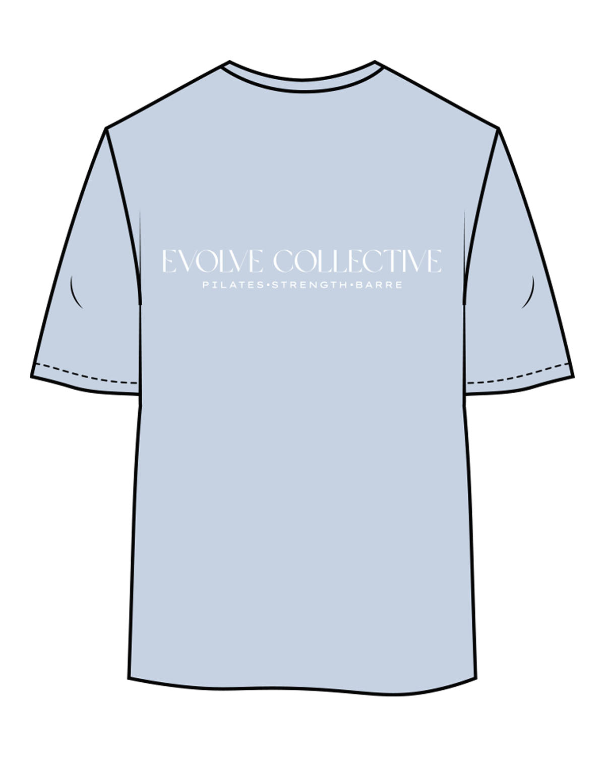 The Womens Oversized Tee - Powder - Evolve Collective - Left Chest & Back Stacked - Printed - White