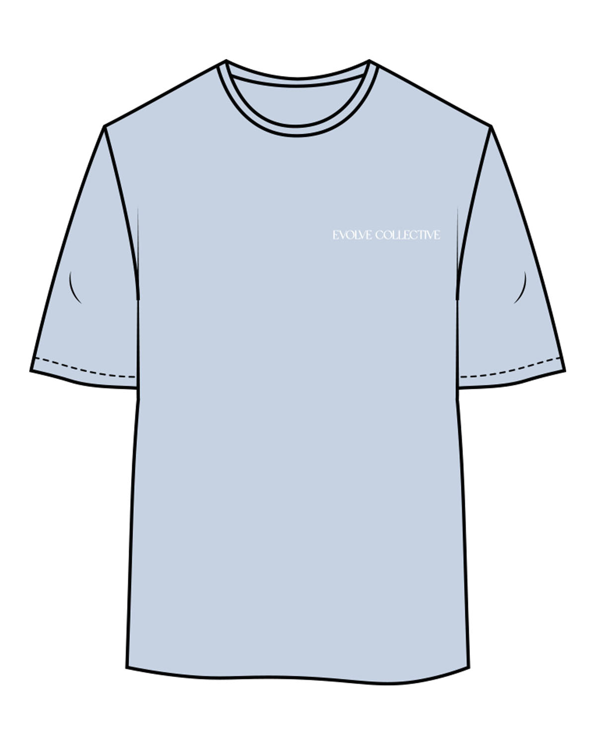 The Womens Oversized Tee - Powder - Evolve Collective - Left Chest & Back Stacked - Printed - White