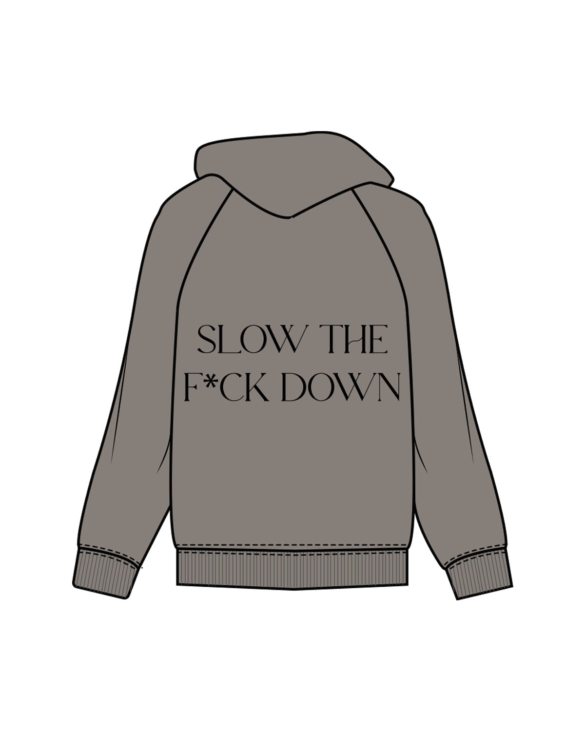 The Mens Zip Hoodie - Washed Gray - Core Reform - Left Chest & Back Stacked - Printed - Black