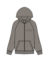 The Mens Zip Hoodie - Washed Gray - Core Reform - Left Chest - Printed - Black