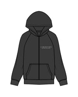 The Mens Zip Hoodie - Washed Black - Core Reform - Left Chest - Printed - Chalk