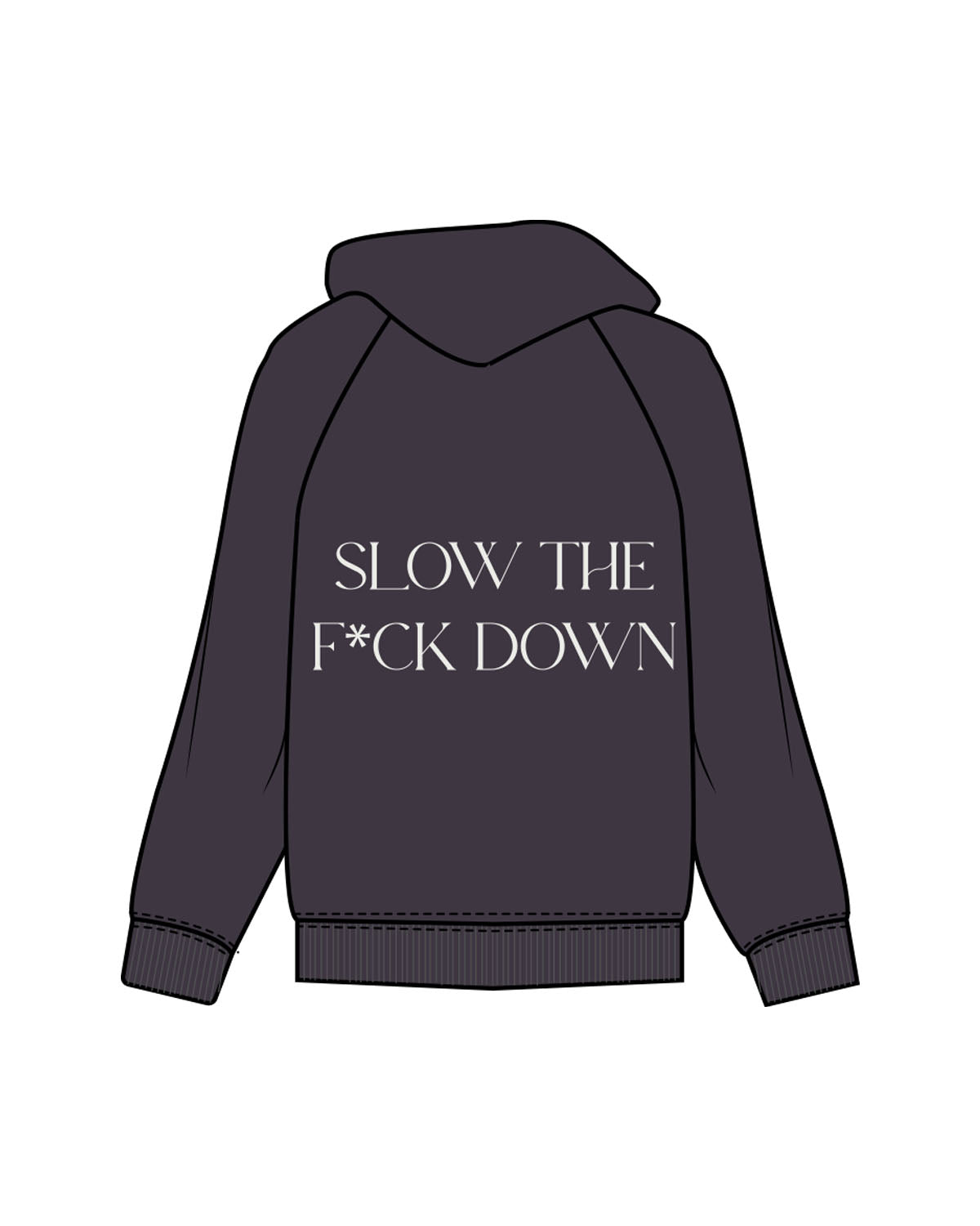 The Mens Zip Hoodie - Ink - Core Reform - Left Chest & Back Stacked - Printed - Ecru