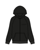 The Mens Zip Hoodie - Black - Core Reform - Left Chest - Printed - Tone on Tone