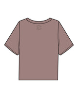 The Boxy Crop Tee - Mauve - Evolve Collective - Center Chest Stacked & Back Neckline - Printed - Brown