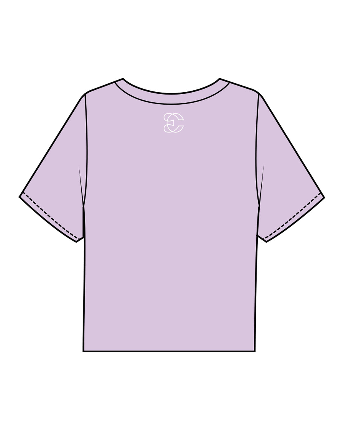 The Boxy Crop Tee - Lavender - Evolve Collective - Center Chest Stacked & Back Neckline - Printed - White