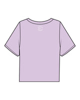 The Boxy Crop Tee - Lavender - Evolve Collective - Center Chest Stacked & Back Neckline - Printed - White