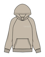 The Mens Hoodie - Washed Taupe - Core Reform - Left Chest Stacked - Printed - White