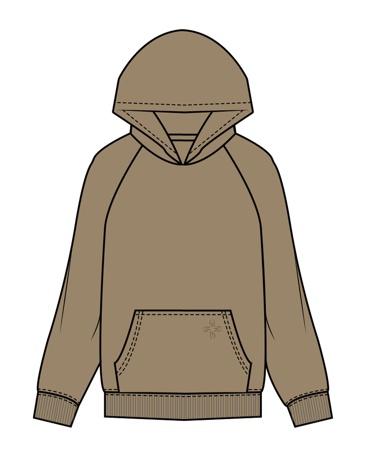 The Mens Hoodie - Sand - Core Reform - Front Pocket Icon - Printed - Tone on Tone