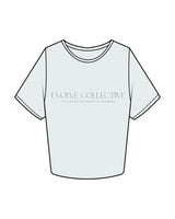 The Crop Tee - Seafoam - Evolve Collective - Center Chest Stacked - Printed - Tone on Tone