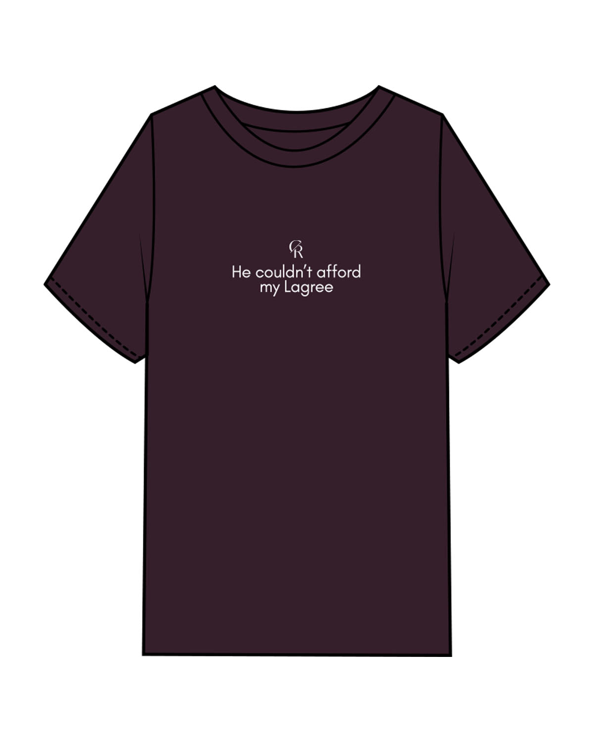 The Mens Heavyweight Tee - Plum - Core Reform - Center Chest Stacked - Printed - White