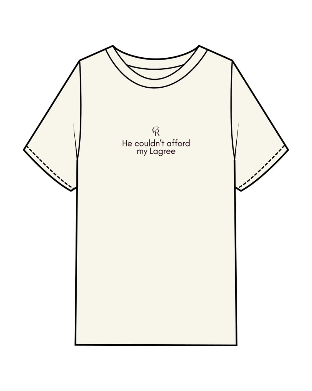 The Mens Heavyweight Tee - Off White - Core Reform - Center Chest Stacked - Printed - Eggplant