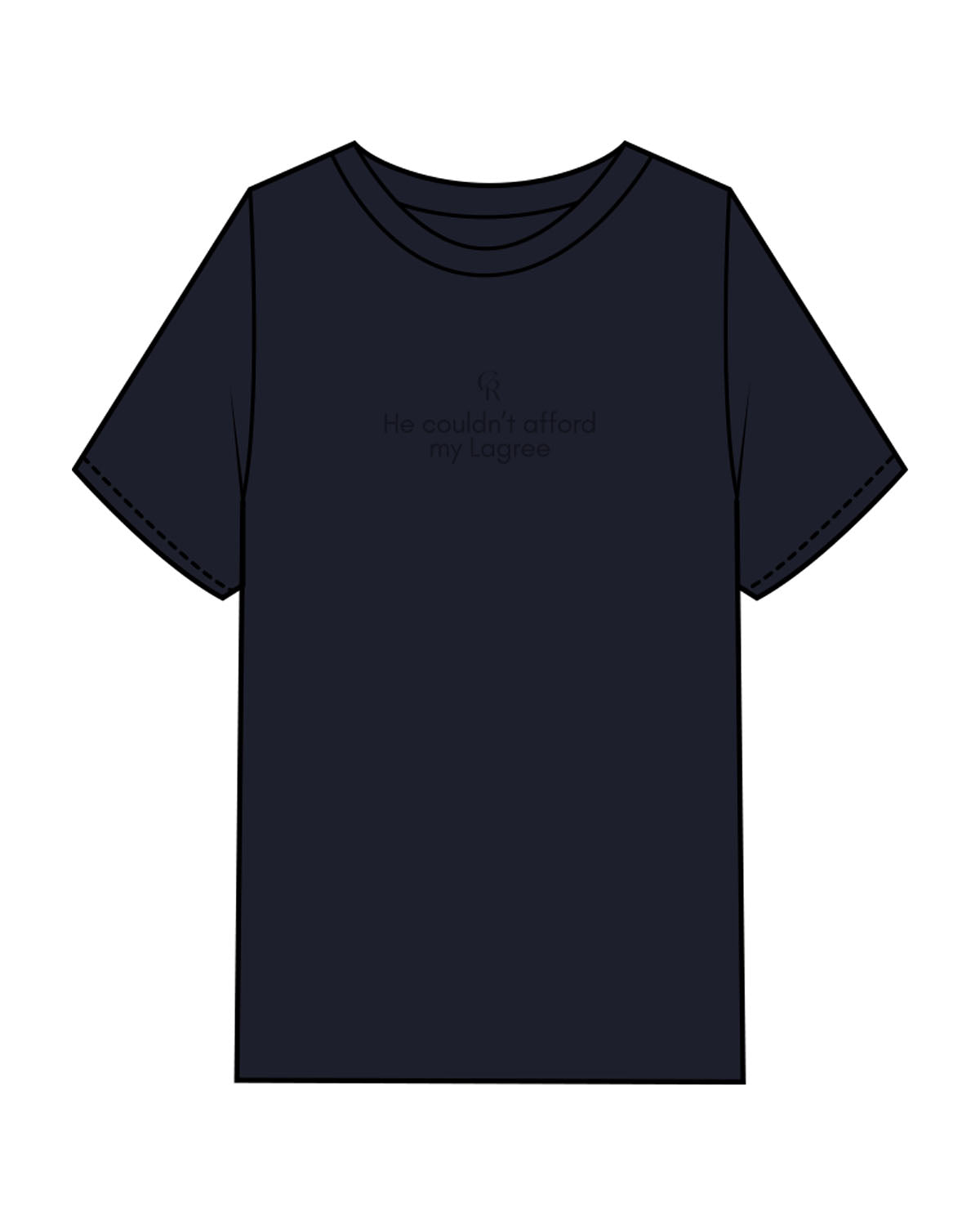 The Mens Heavyweight Tee - Navy - Core Reform - Center Chest Stacked - Printed - Tone on tone
