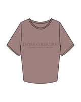 The Crop Tee - Mauve - Evolve Collective - Center Chest Stacked - Printed - Tone on Tone