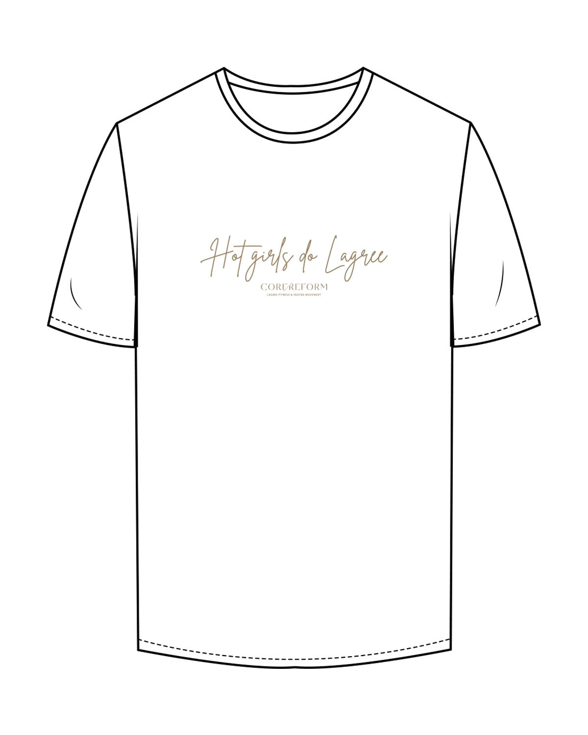 The Mens Tee - White - Core Reform - Center Chest Stacked - Printed - Sand