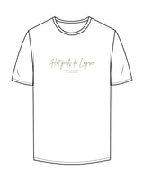 The Mens Tee - White - Core Reform - Center Chest Stacked - Printed - Sand