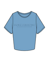 The Crop Tee - Carolina - Evolve Collective - Center Chest Stacked - Printed - Tone on Tone