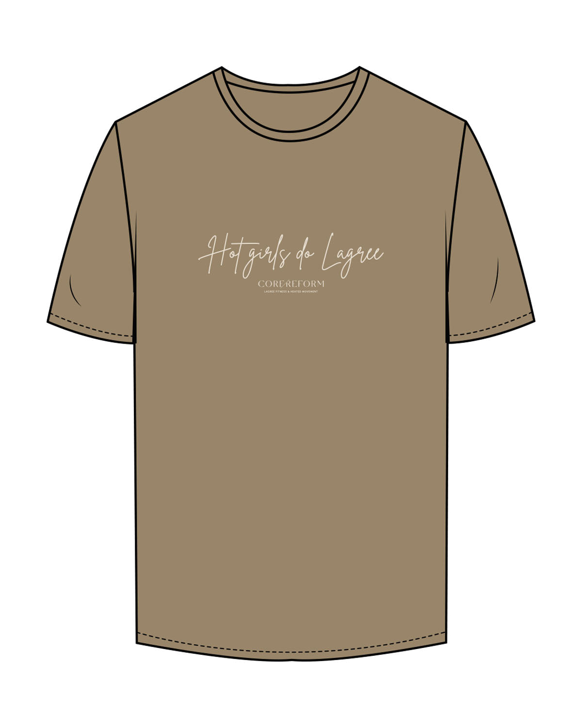 The Mens Tee - Sand - Core Reform - Center Chest Stacked - Printed - Khaki