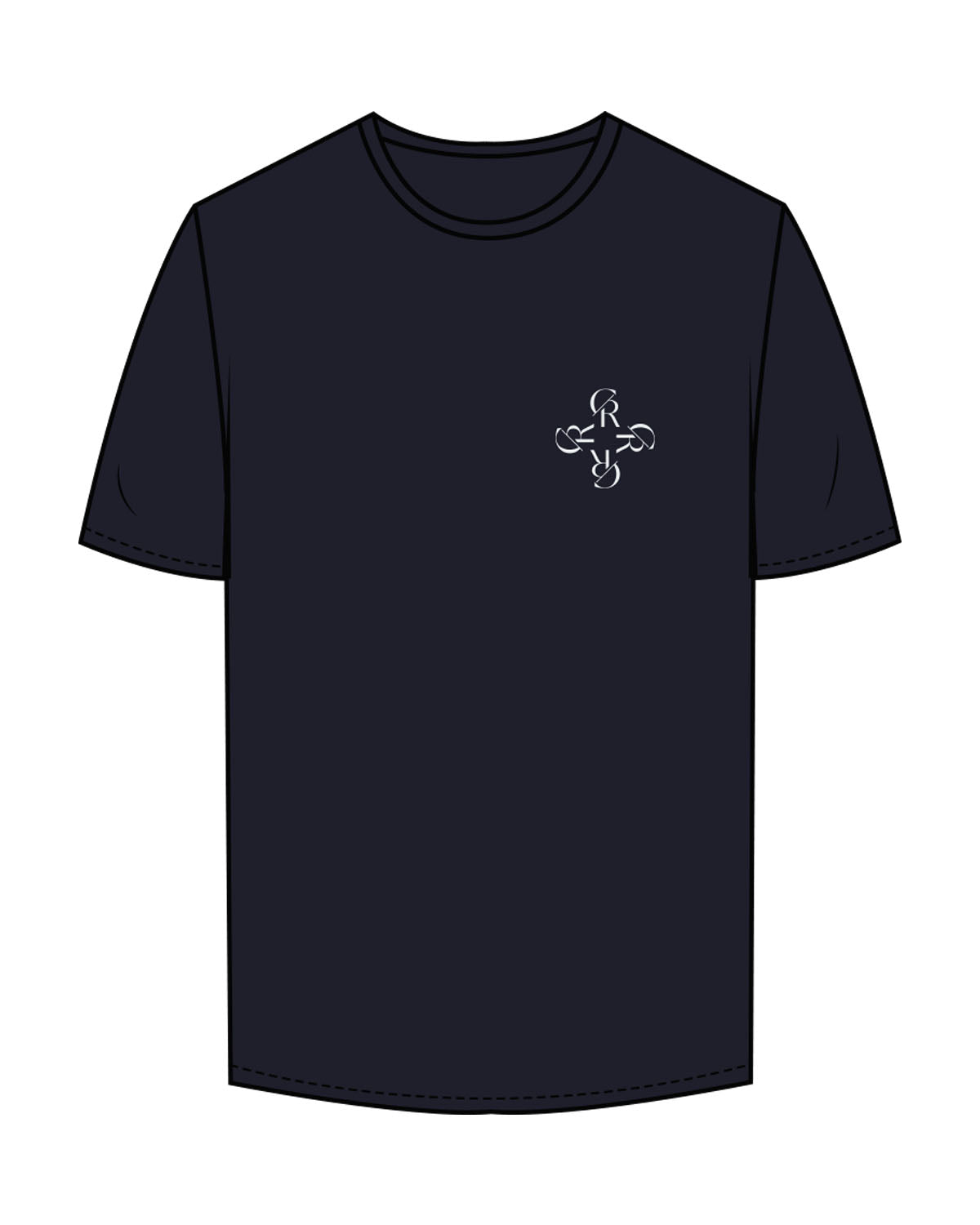 The Mens Tee - Navy - Core Reform - Left Chest - Printed - Seafoam
