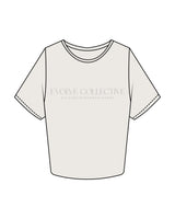 The Crop Tee - Bone - Evolve Collective - Center Chest Stacked - Printed - Tone on Tone