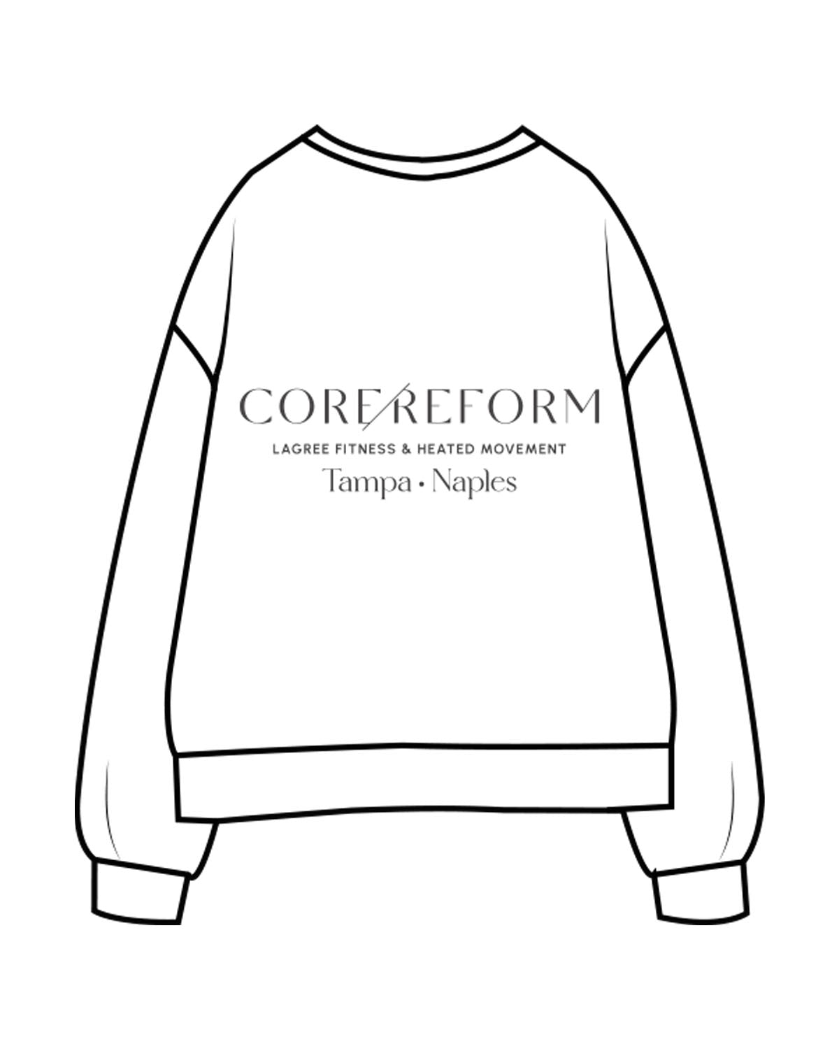 The Mens Classic Crewneck - White - Core Reform - Left Chest & Back Stacked - Printed - Iron