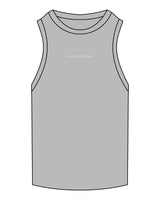 The Ribbed Full Length Tank - Storm - Evolve Collective - Center Chest - EMB - White