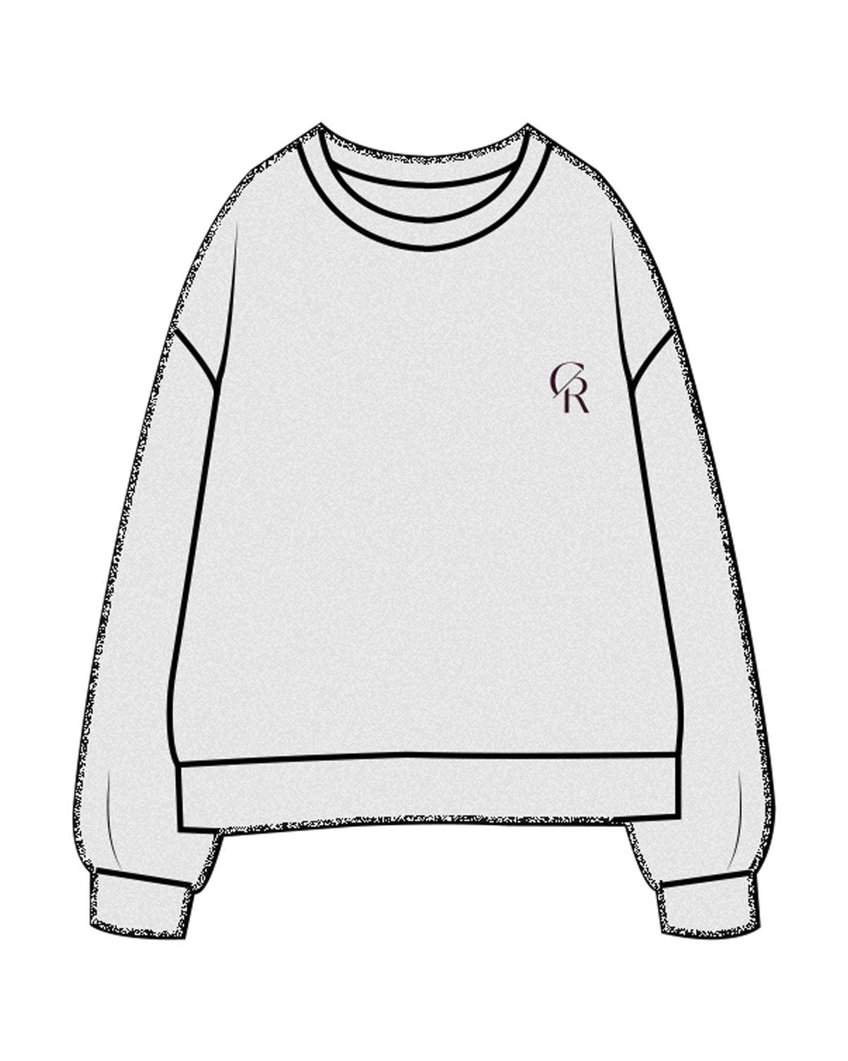 The Mens Classic Crewneck - White Heather - Core Reform - Left Chest & Back Stacked - Printed - Eggplant