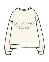 The Mens Classic Crewneck - Off White - Core Reform - Left Chest & Back Stacked - Printed - Charcoal